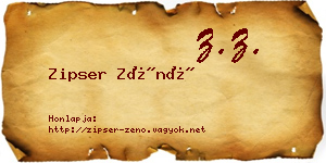 Zipser Zénó névjegykártya